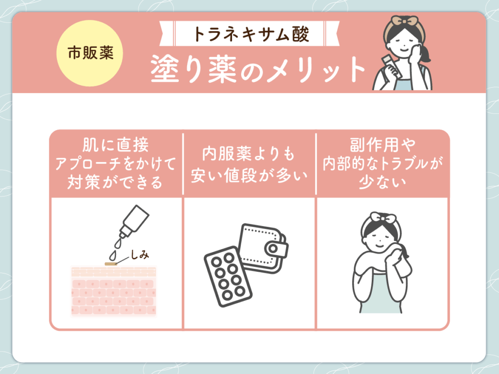 トラネキサム酸の塗り薬に関するメリット
